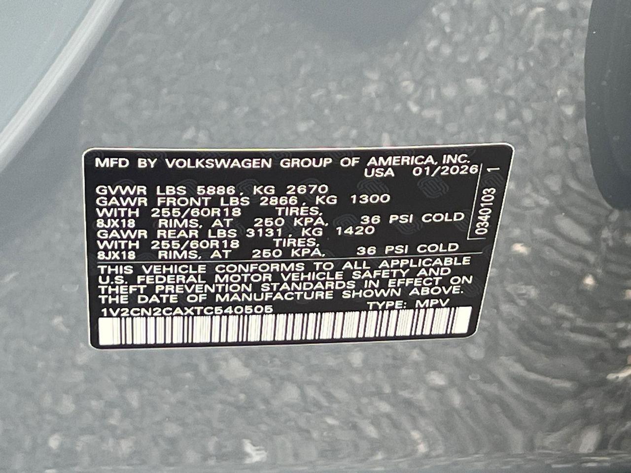 2026 Volkswagen Atlas 2.0T Peak Edition Hagerstown MD