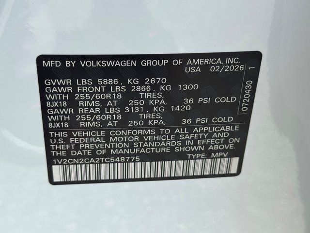 2026 Volkswagen Atlas 2.0T Peak Edition Springfield VA
