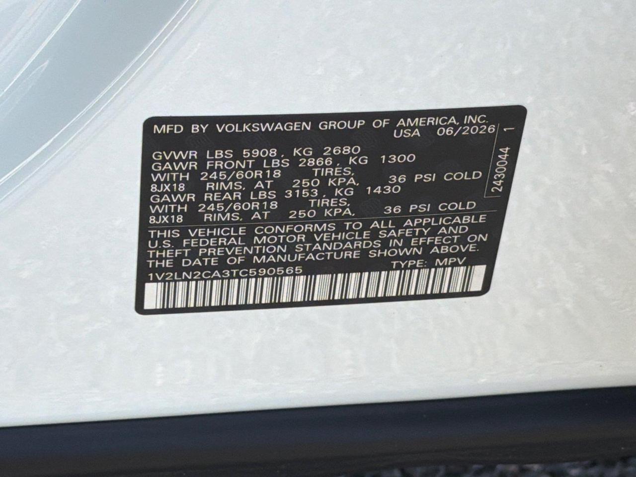 2026 Volkswagen Atlas 2.0T SE Hagerstown MD