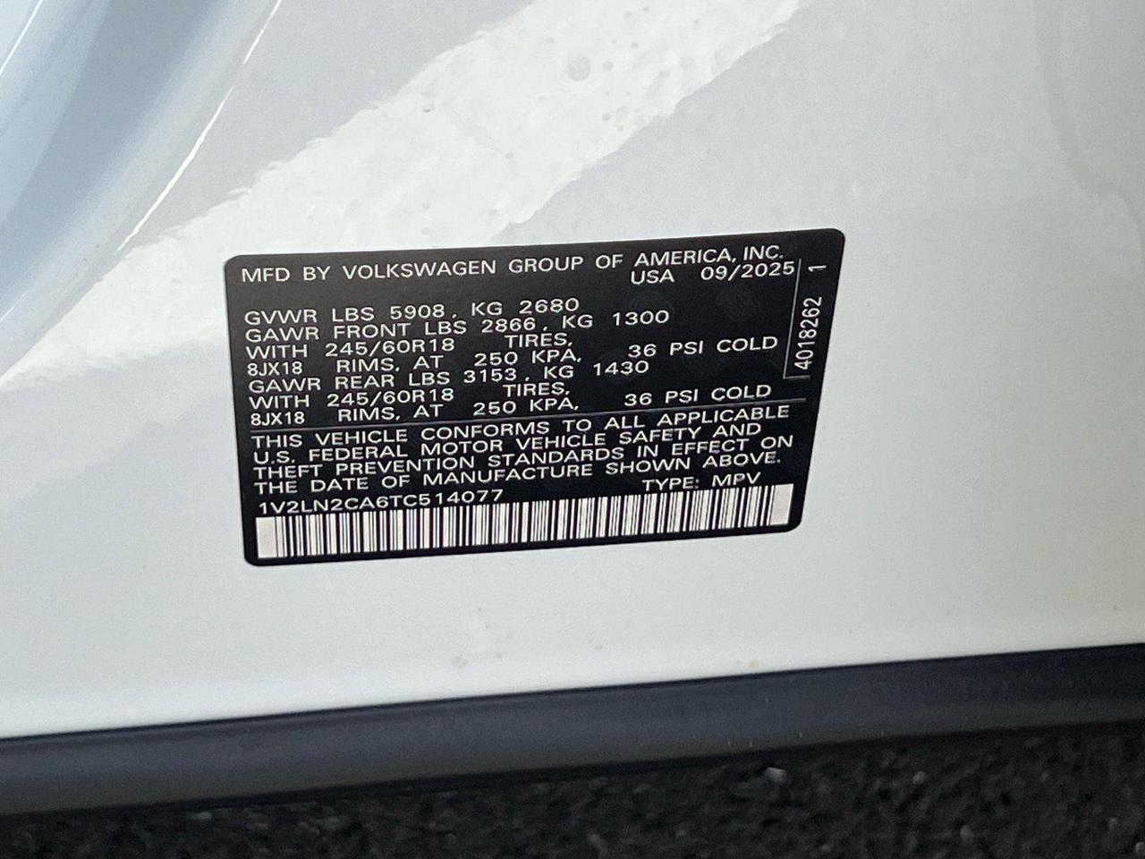 2026 Volkswagen Atlas 2.0T SE Hagerstown MD