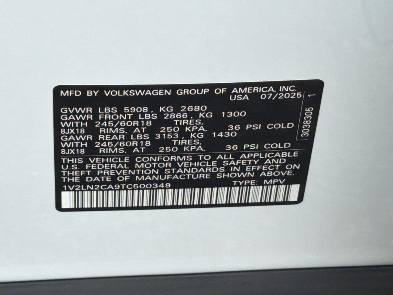 2026 Volkswagen Atlas 2.0T SE Hagerstown MD