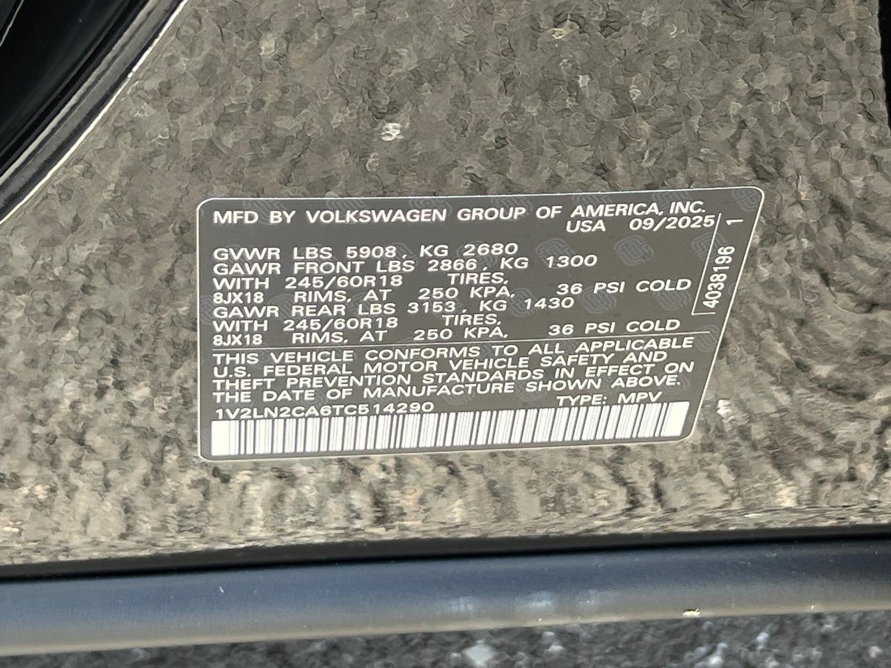 2026 Volkswagen Atlas 2.0T SE Hagerstown MD