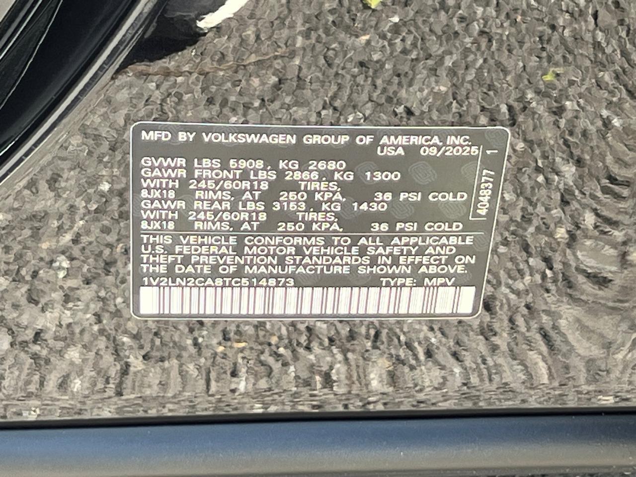 2026 Volkswagen Atlas 2.0T SE Hagerstown MD