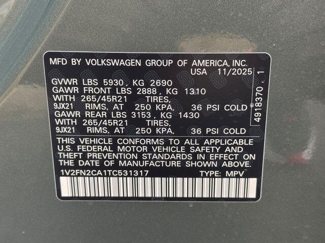2026 Volkswagen Atlas 2.0T SEL Premium R-Line Springfield VA