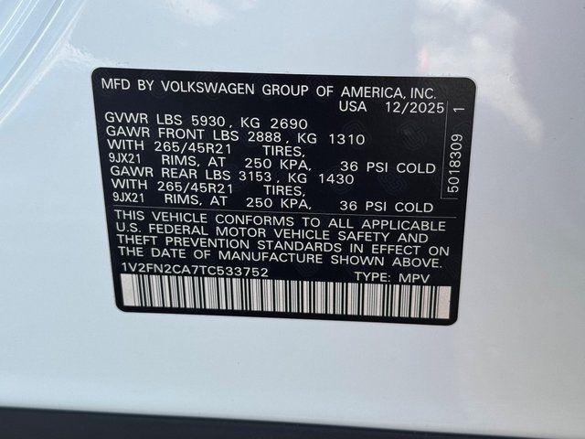 2026 Volkswagen Atlas 2.0T SEL Premium R-Line Springfield VA