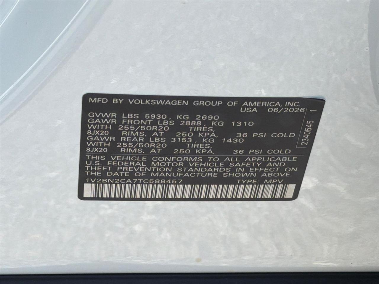 2026 Volkswagen Atlas 2.0T SEL Hagerstown MD