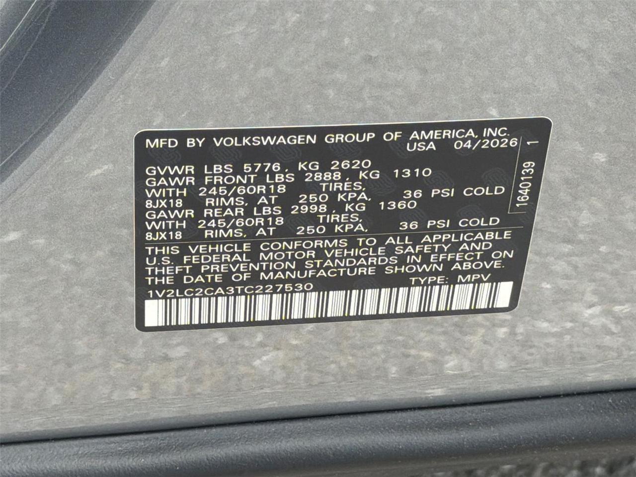 2026 Volkswagen Atlas Cross Sport 2.0T SE Hagerstown MD