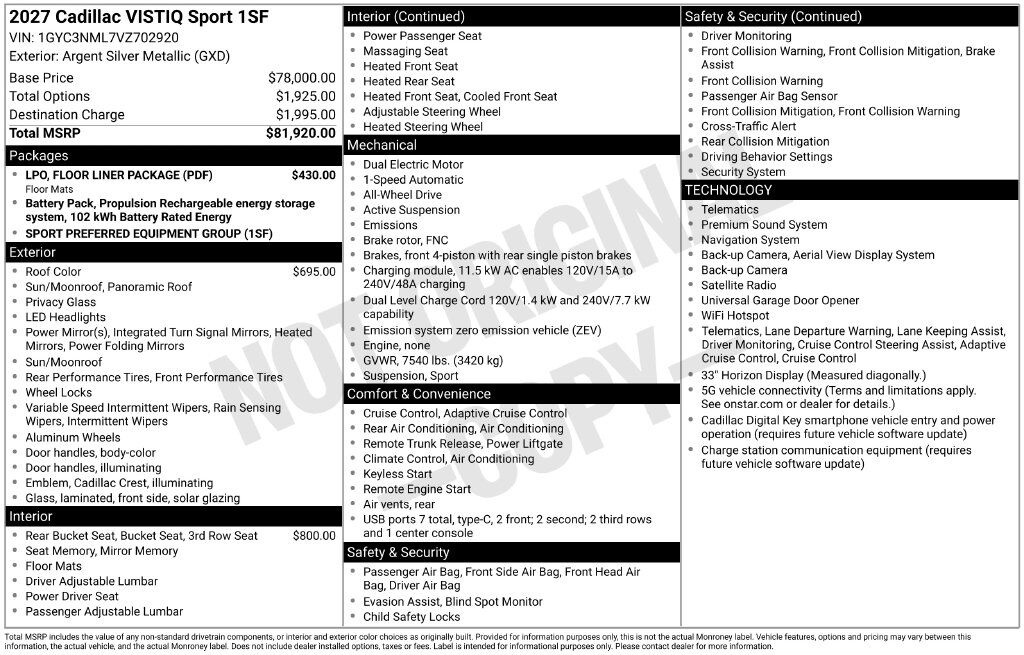 2027 Cadillac VISTIQ Sport Tucson AZ