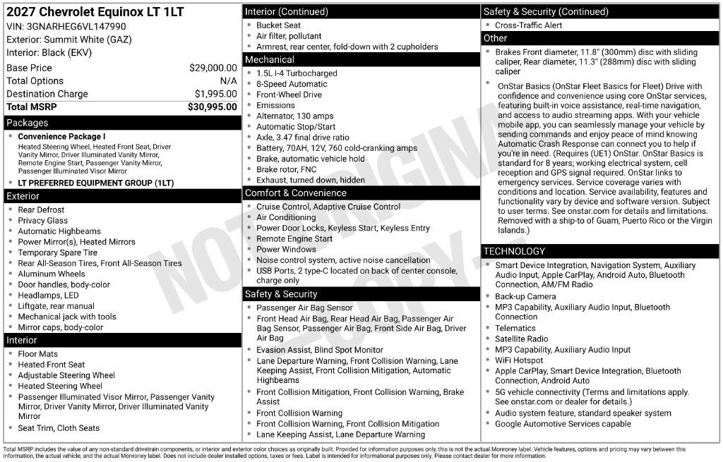 2027 Chevrolet Equinox LT Commerce GA
