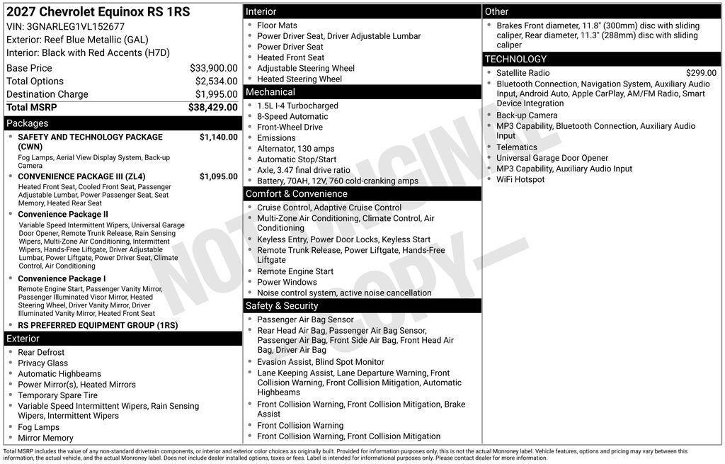 2027 Chevrolet Equinox RS Commerce GA