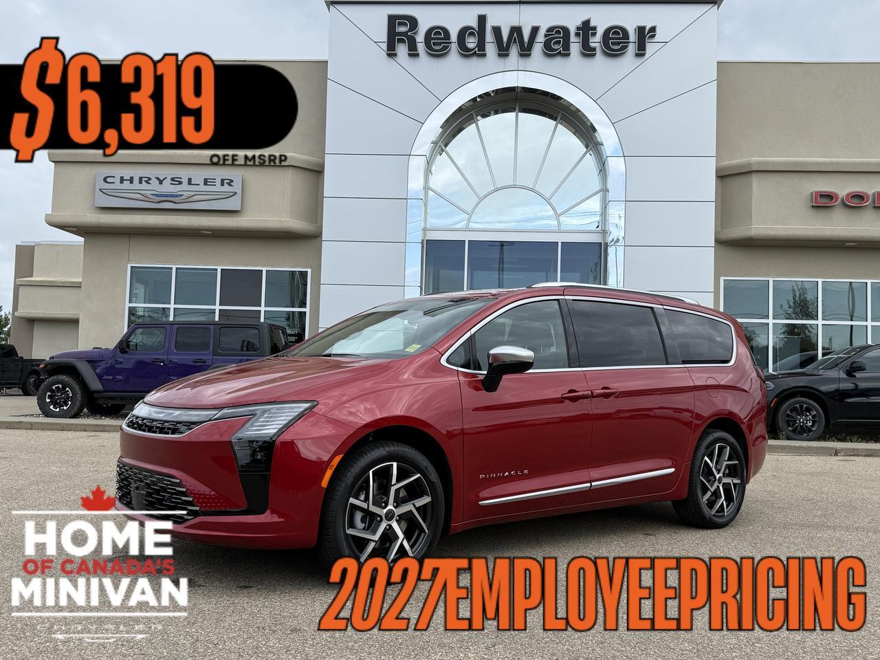2027 Chrysler Pacifica Pinnacle AWD | V6 | Red Hot Pearl | Theater FamCam | Dual Pane Pano Sunroof | 19 Speaker