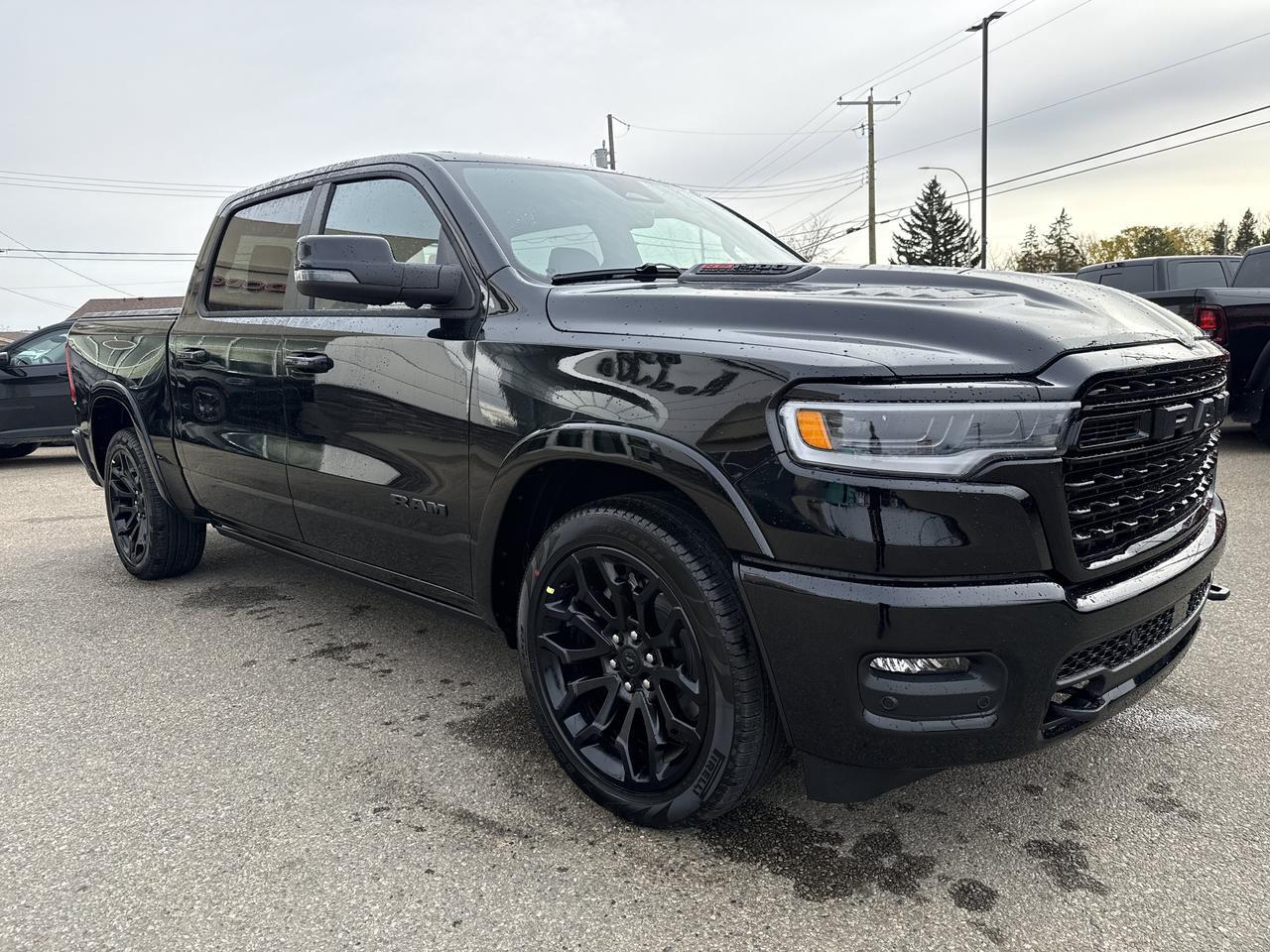 2027 Ram 1500 Limited Crew Cab 4x4 | 3L Twin Turbo | Ebony Red Black Quilted Leather | Massage Seats | Sunroof Redwater AB