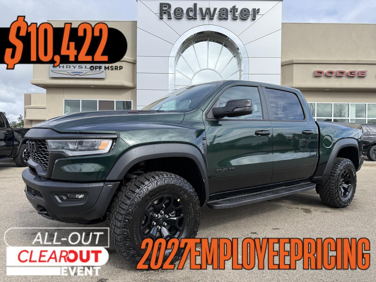 2027 Ram 1500 RHO Crew Cab 4x4 | 3L Hurricane | Serrano Green | Black Premium Leather Suede | Pano Sunroof