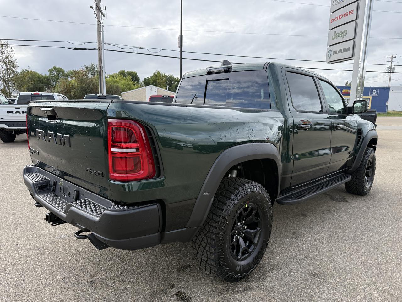 2027 Ram 1500 RHO Crew Cab 4x4 | 3L Hurricane | Serrano Green | Black Premium Leather Suede | Pano Sunroof Redwater AB