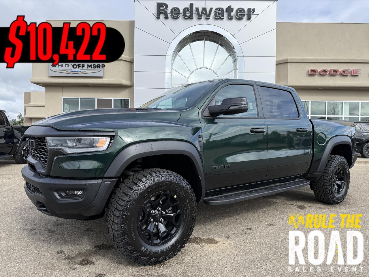 2027 Ram 1500 RHO Crew Cab 4x4 | 3L Hurricane | Serrano Green | Black Premium Leather Suede | Pano Sunroof