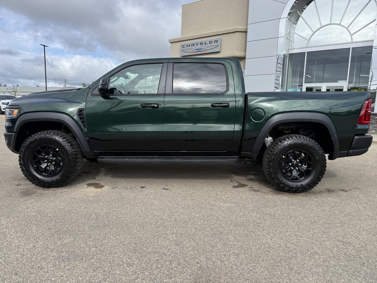 2027 Ram 1500 RHO Crew Cab 4x4 | 3L Hurricane | Serrano Green | Black Premium Leather Suede | Pano Sunroof Redwater AB