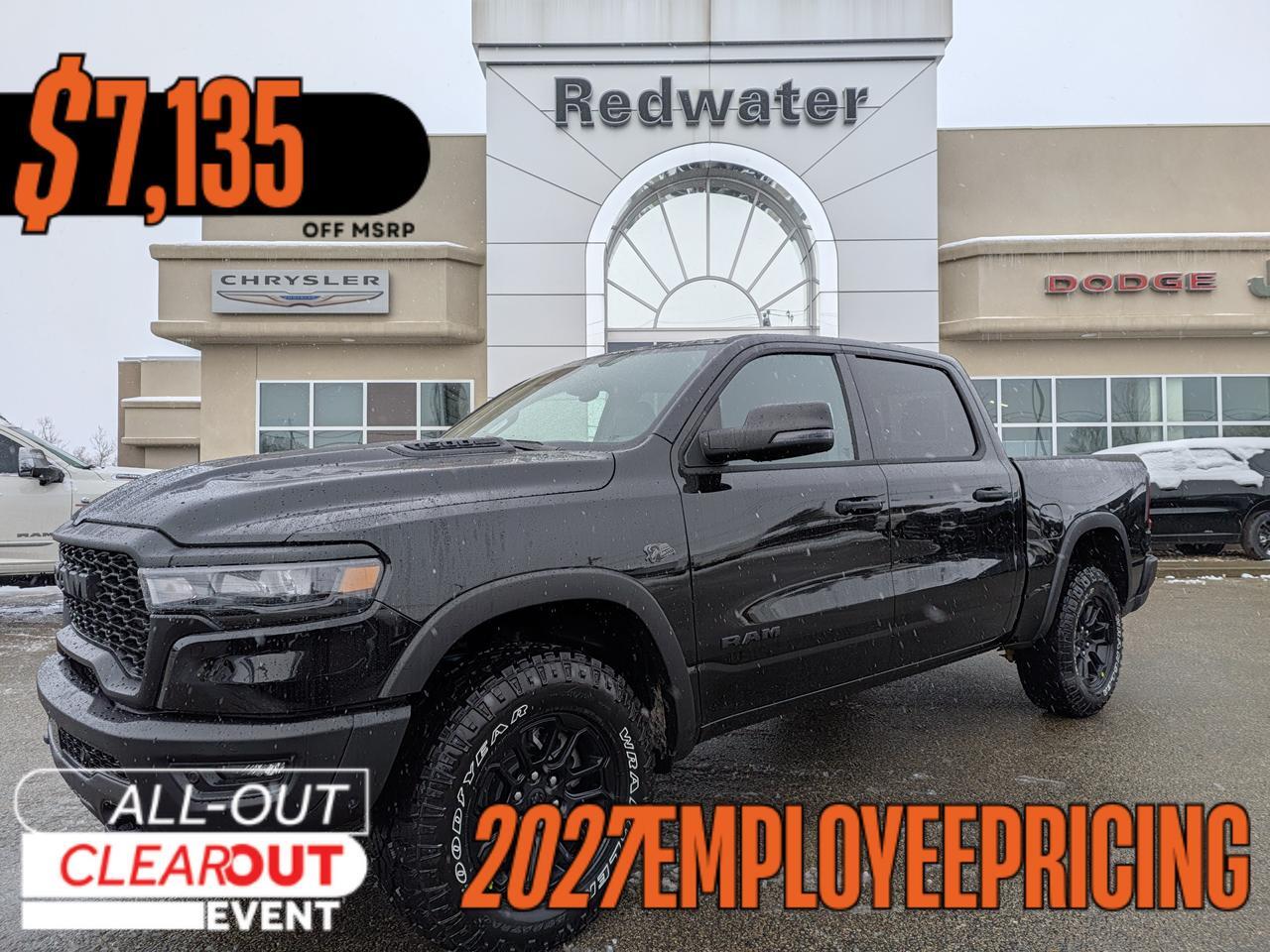 2027 Ram 1500 Rebel Crew Cab 4x4 | V8 HEMI | Black Red Interior | 12IN Touchscreen | NAV | Heated Seats
