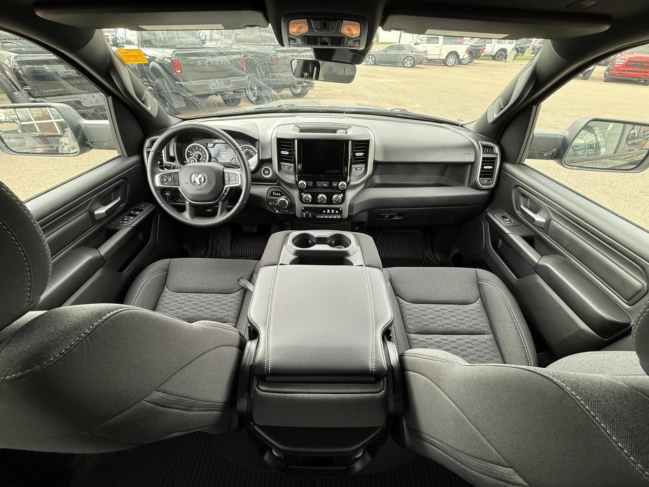2027 Ram 1500 Tradesman Quad Cab 4x4 | V6 | Serrano Green | Black Cloth Bench Seat | Trailer Brake Control Redwater AB