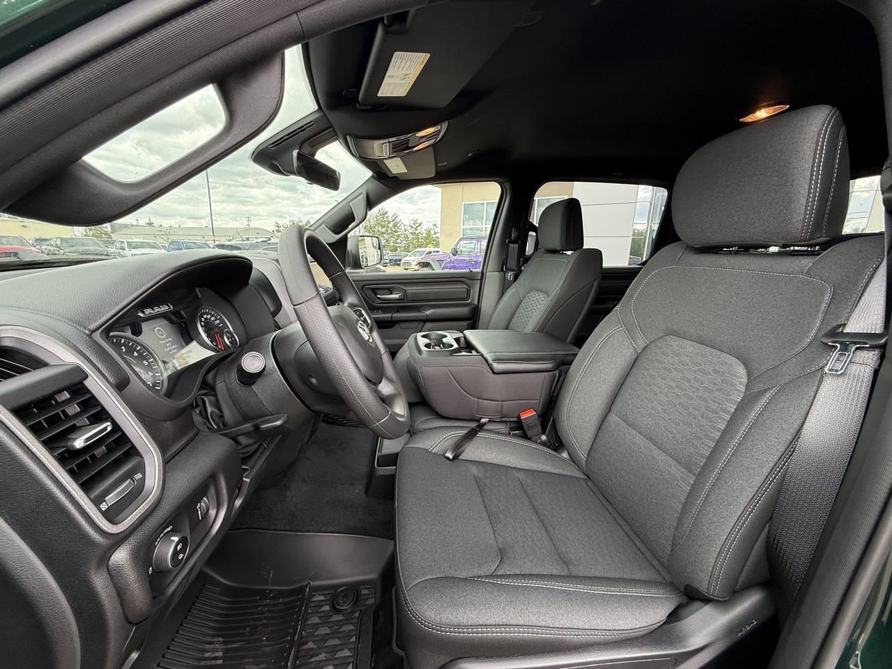 2027 Ram 1500 Warlock Crew Cab 4x4 | V6 | Serrano Green | Black Cloth Bench Seat | Trailer Brake Control Redwater AB