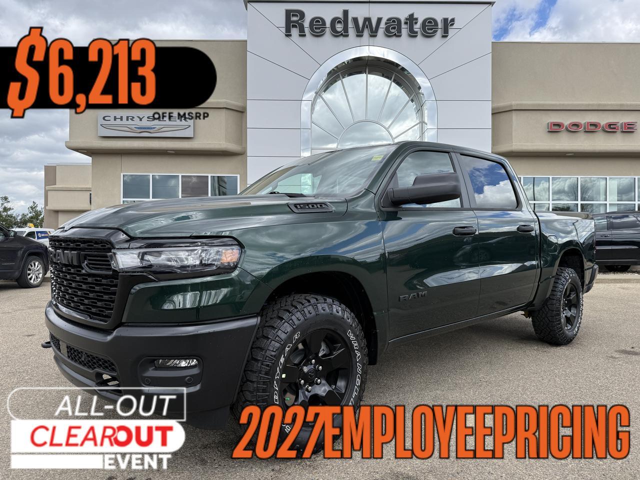 2027 Ram 1500 Warlock Crew Cab 4x4 | V6 | Serrano Green | Black Cloth Bench Seat | Trailer Brake Control