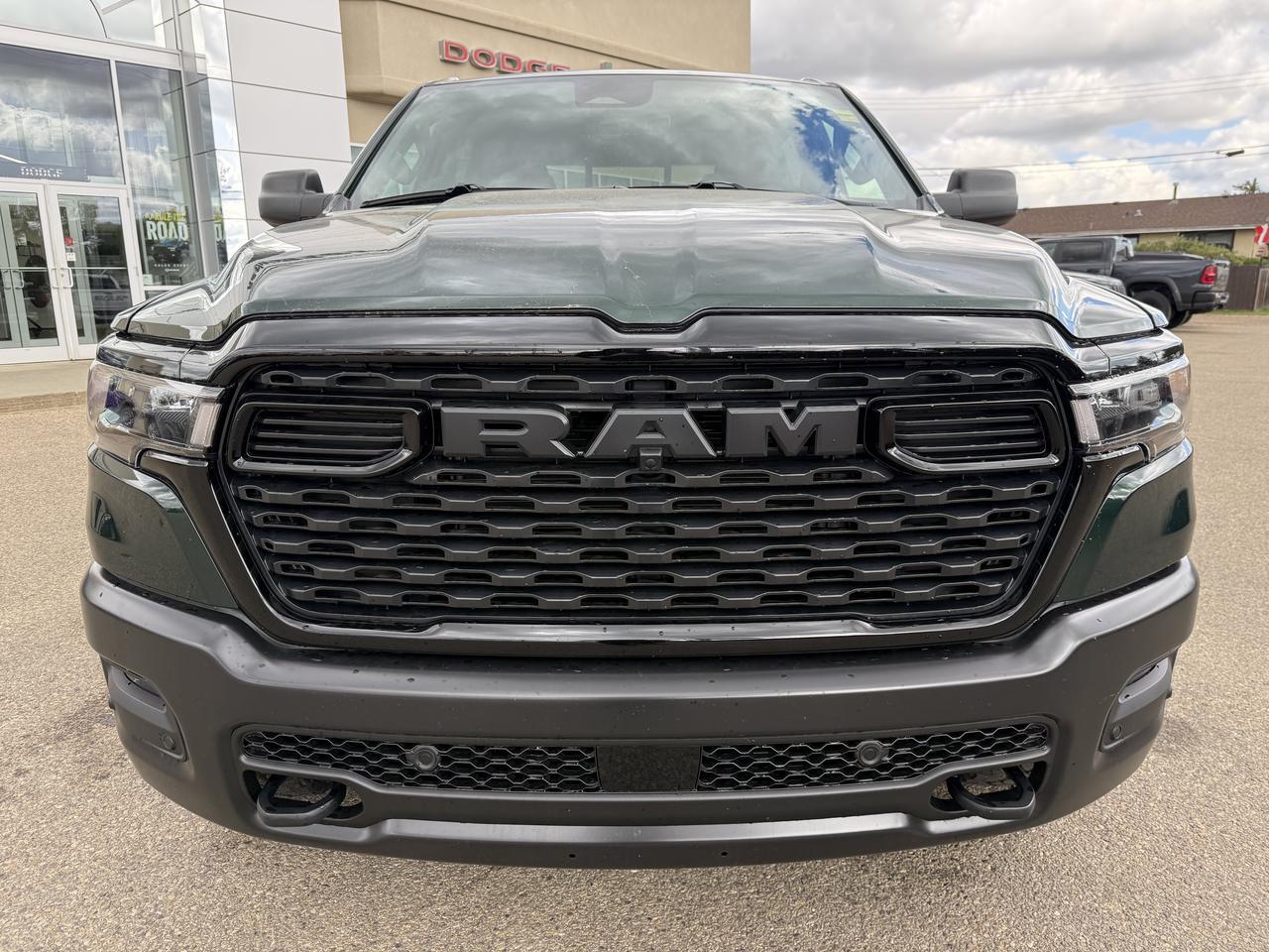 2027 Ram 1500 Warlock Crew Cab 4x4 | V6 | Serrano Green | Black Cloth Bench Seat | Trailer Brake Control Redwater AB
