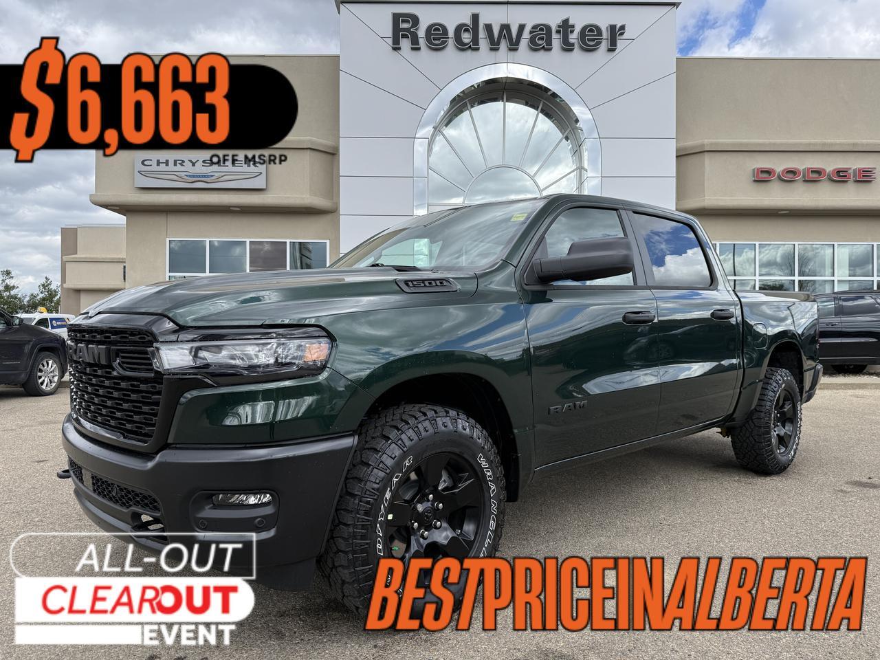 2027 Ram 1500 Warlock Crew Cab 4x4 | V6 | Serrano Green | Black Cloth Bench Seat | Trailer Brake Control