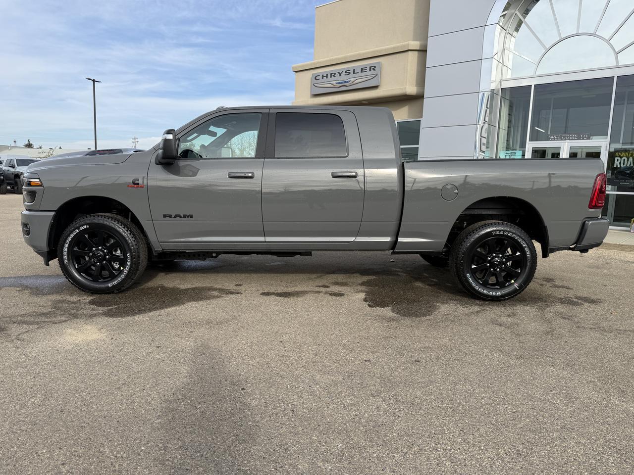 2027 Ram 3500 Laramie Mega Cab 4x4 | Cummins Diesel | Black Leather Suede Heated Seats | NAV Redwater AB