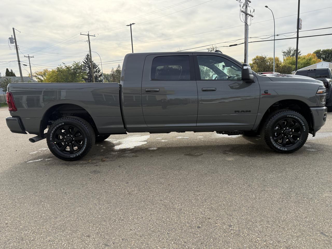 2027 Ram 3500 Laramie Mega Cab 4x4 | Cummins Diesel | Black Leather Suede Heated Seats | NAV Redwater AB