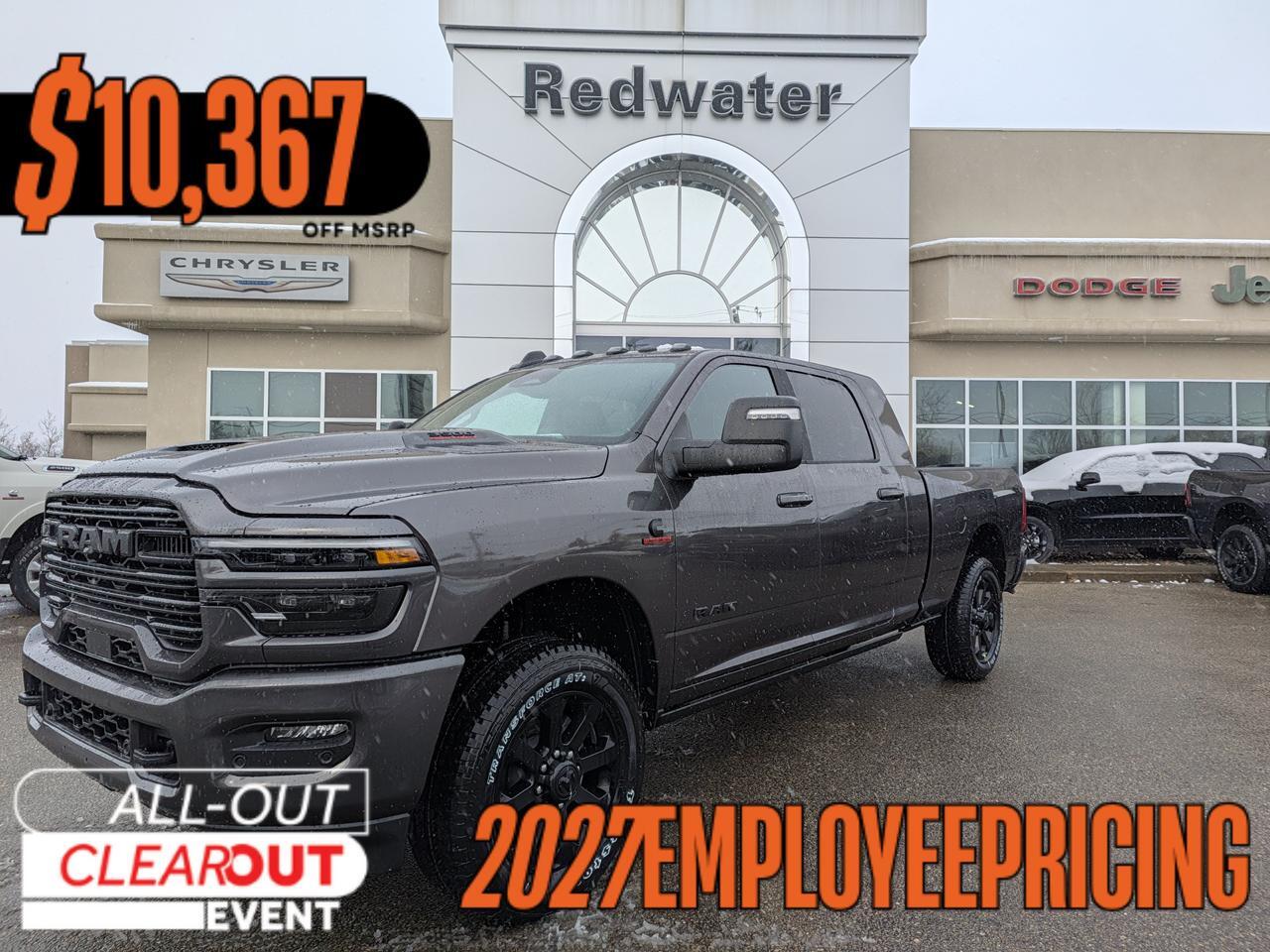2027 Ram 3500 Laramie Mega Cab 4x4 | Cummins Diesel | Night Edition | Power Sunroof | NAV | Black Leather Seats