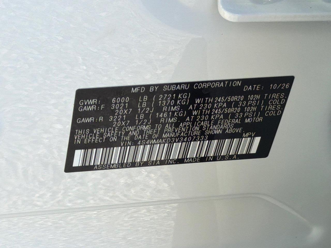2027 Subaru Ascent Touring Hagerstown MD