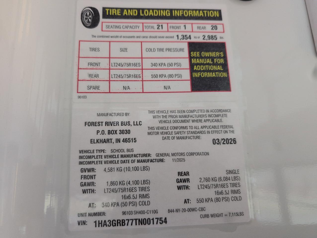 2028 Chevrolet MAGELLAN EXPRESS G3500 Johnstown NY