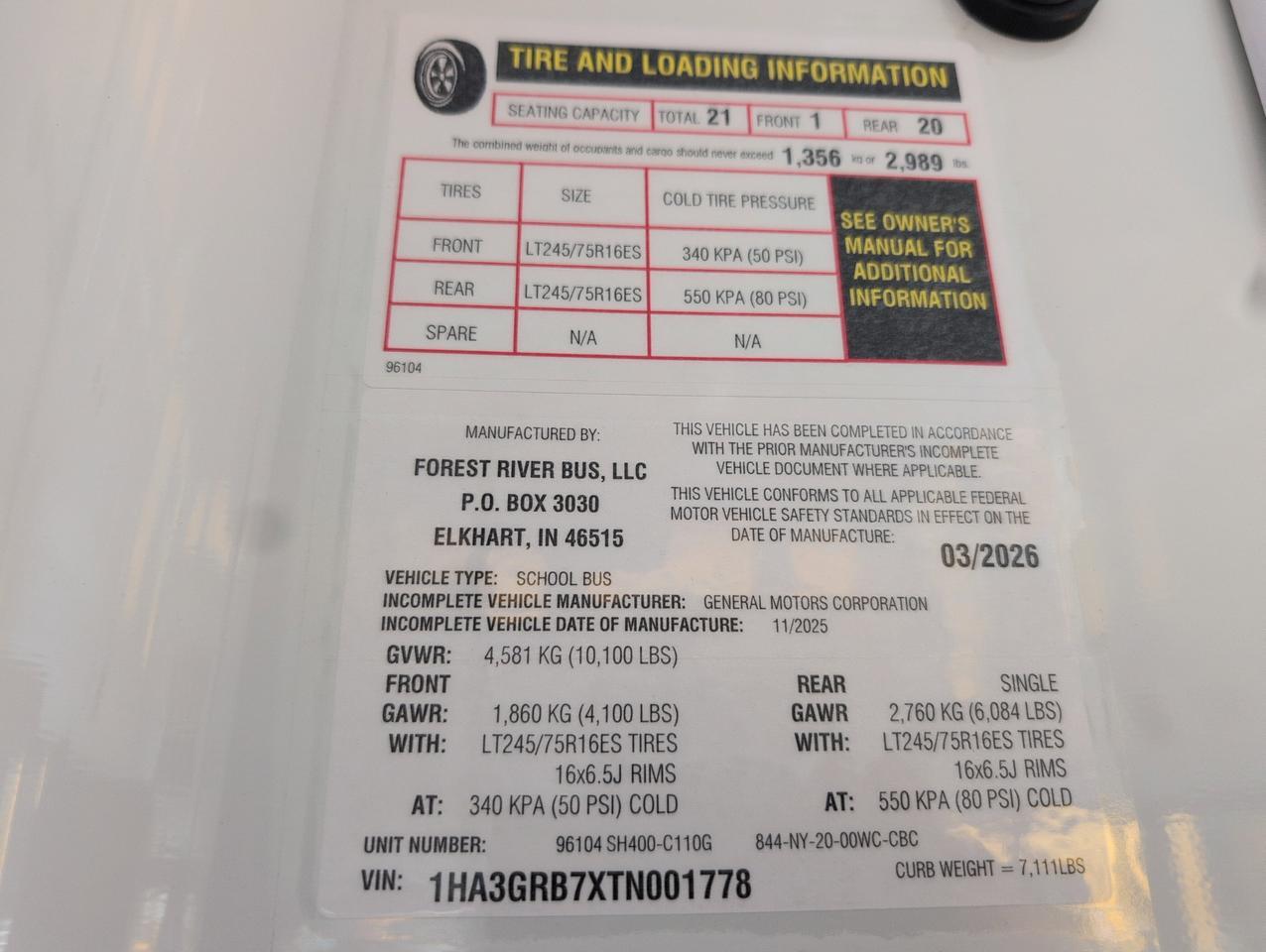 2028 Chevrolet MAGELLAN EXPRESS G3500 Johnstown NY